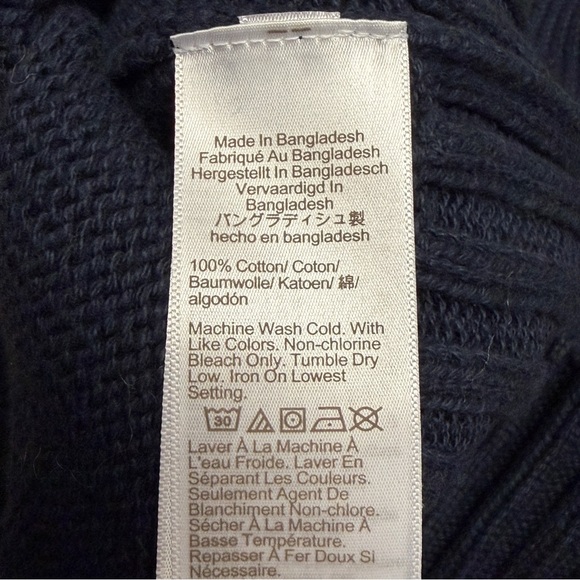 J Crew Navy Cotton Mock Neck Turtleneck Sweater in Navy Blue | SMALL NWT - Picture 10 of 12